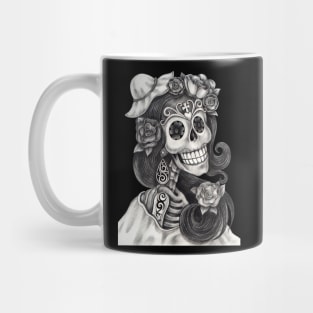 Female skeleton fashion model. Mug